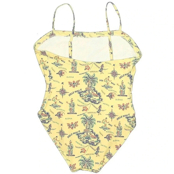 Solid & Striped Women's The Gemma Oahu Print Hawaiian One Piece Swimsuit Size XL - Picture 5 of 10